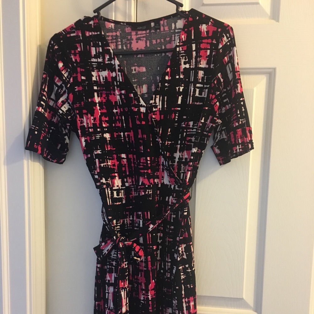 Pink, black and white APT 9 dress.